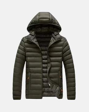 Jaqueta Masculina Casual Puffer com Capuz Removível