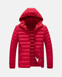 Jaqueta Masculina Casual Puffer com Capuz Removível