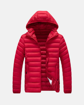 Jaqueta Masculina Casual Puffer com Capuz Removível
