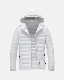 Jaqueta Masculina Casual Puffer com Capuz Removível