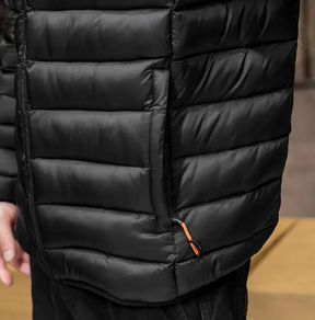 Jaqueta Masculina Casual Puffer com Capuz Removível