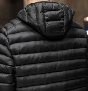 Jaqueta Masculina Casual Puffer com Capuz Removível